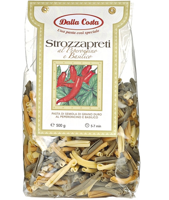 Strozzapreti al Peperoncino e Basilico Tricolori 500g