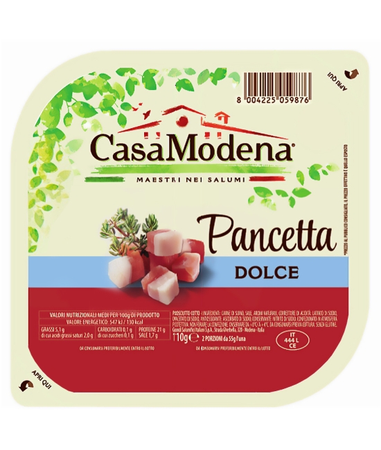 Pancetta dolce cubettata 110g