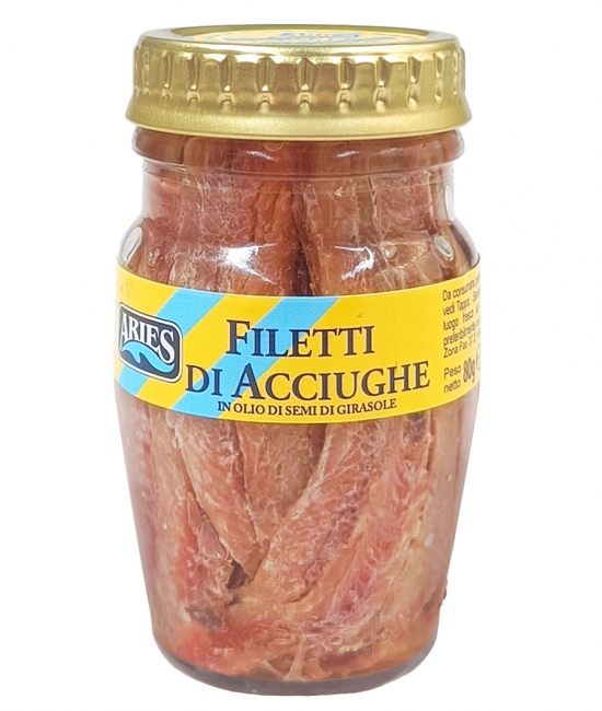 Filety zo sardeliek v slnečnicovom oleji 80g ARIES