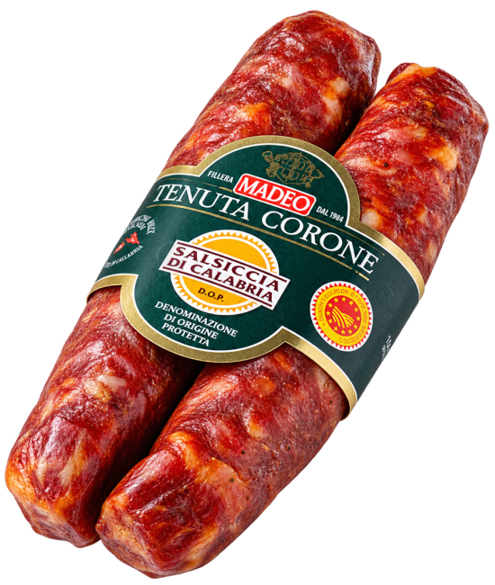 Kalábrijská klobása DOP jemná, 2 kusy, balenie cca 220g, Madeo