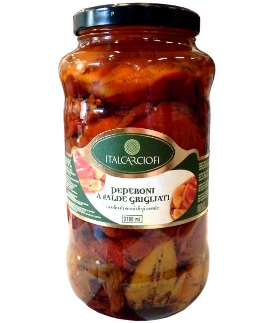 Peperoni a falde grigliati in olio 3,1kg
